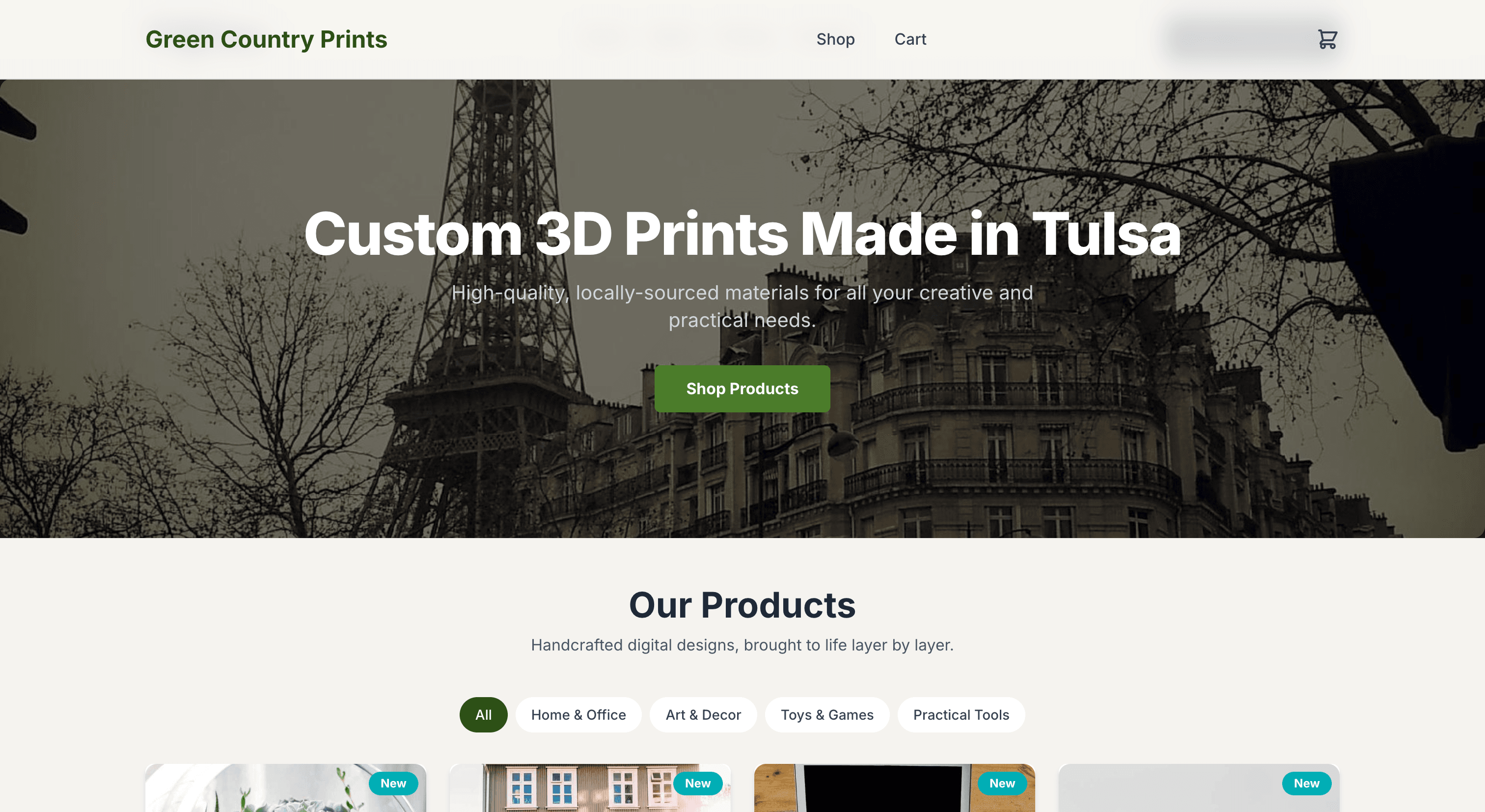 Green Country Prints - Manufacturing website design example by 918dev Tulsa web design